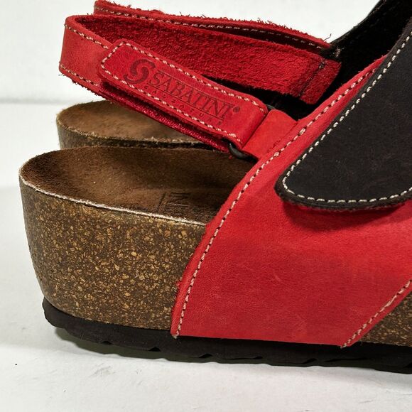 New Sabatini Sandals Size 42 10.5 US Red Brown Wedge Comfort nwob Memory System - Picture 5 of 9